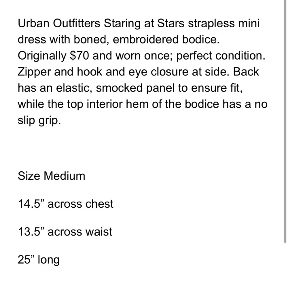 BRAND NEW - URBAN OUTFITTERS Strapless Ivory Creme Mini Dress (Size M) - Picture 11 of 11